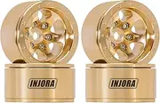 INJORA 1.0 Brass Beadlock Wheel 4.7 mm Offset Rim for 1/24 1/18 RC Crawler SCX24 FCX24 TRX4M Ascent18 (W1011)
