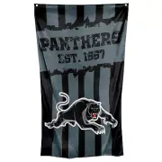 PENRITH PANTHERS NRL TEAM LOGO 90CM X 150CM CAPE / WALL FLAG WITH TIES