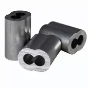 100 Aluminum Crimp Swage Sleeves for Wire Rope Cable , 3/64".