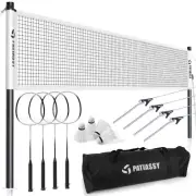 Badminton Set for Backyard，Professional Badminton Net with 4 Badminton Racket...