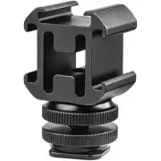 Camera Triple Cold Shoe Mount Bracket Adapter for Video Light Monitor Microphone