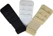 [WOFASHPURET] Super Long Bra Back Extender Hook Set 3 Rows 2 Hooks Bra Strap Extender for Maternity Women Bra Extender Hook in Black/white/beige