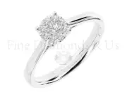 Cluster Set Round Brilliant Cut Diamonds Engagement Ring in 950 Platinum