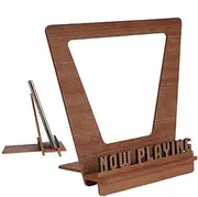 Generic Now Playing Vinyl Record Stand, Record Display Stand, Wooden Display Vinyl Holder Stand, Now Playing Wood Stand Record Storage Rack, Album Storage Shelves Holds Up To 5 LP For Home Decoration