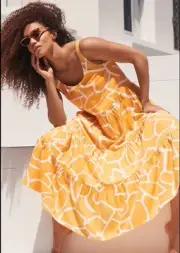 Mister Zimi Winifred Tiered Midi Dress In Maui Sz 10 RRP $189