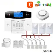 Wired Type Home Security Tuya Smart WIFI GSM Alarm System 8 Wired