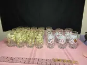 NOS Pasabahce 5 1/2” Dominos’/Playing Cards Drinking Glasses/Bar Ware set of 19