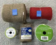 Burlap Ribbons Lot Of 5 New
