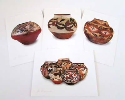 Jack Silverman Acoma Zia Native American Pot Greeting Cards Set 8