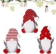 Christmas Utensil Holder | 3x Christmas Gnomes Dwarf Cutlery Bags | Reusable Decorative Cutlery Organizer, Spoon and Fork Holder Bag, Tableware Holder for Dinner