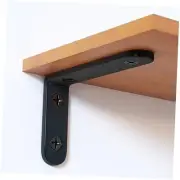 8 Pcs Black L Shelf Bracket, 4 4inch/100x64x3.5mm Black 08 Pack