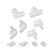 D-Line 9 Pieces 30 x 15mm White Bends Connectors Endcap Clip Over Cable Cover