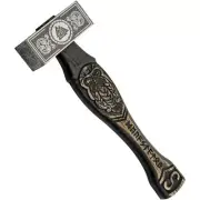 Forged Norse War Hammer Carved Odin Handle with Viking Runse and Valknut Symbol