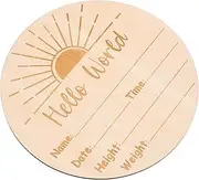 GARVALON Retro Wooden Baby Milestone Sign Unique Newborn Announcement Present Board for Photo Props