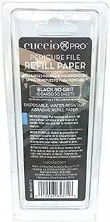 Cuccio 80 Grit Pro Pedicure File Refill Paper, Black, 50-Piece