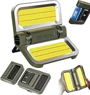 2400LM Rechargeable Solar Camping Light, 5 Levels Adjustable Floodlight with Magnetic Base,Color Temperature Adjustable Foldable LED Light for Garage, Outdoor Work, Power Outages, Fishing