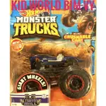 HOT WHEELS MONSTER TRUCKS 可壓碎車雙磨機 GJD77 模型車。