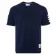 【THOM BROWNE】男款 左臂條紋 圓領短袖T恤-深藍色(2號USA-M、3號USA-L)