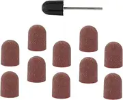 ERINGOGO 10Pcs Nail Sanding Caps Set with Manicure Grinding Heads Durable and Reusable Polisher Caps for Nail Drill for Gel Nails and Cuticle Care