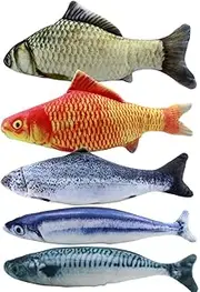 5PCS Cat Toys Catnip Fish Toys Cat Fish Pillow Cat Catnip Toys Pet Toy Cat Chew Toys Cat Pillow