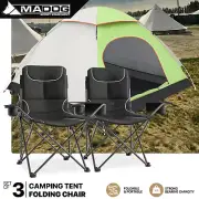 Foldable Hiking Camping Set [2 CHAIRS w/BUILT IN COOLER BAG+2 PERSONS DOME TENT]
