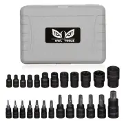 Torx Bit Socket Set 25 Piece Set - Torx and External Socket Set 1/4" 3/8" and...