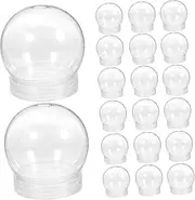 24pcs Snow Globe Christmas Cups Inflatable Fillable Water Globe Snow Balls Mini Christmas Baubles Planet Fake Artificial Holiday Presents Clear Flakes Plastic Transparent