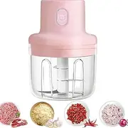 [NAUXIU] Mini Wireless Food Chopper,Electric Meat Grinder,Electric Garlic Chopper, 2/3-Leaf Blade Small Food Processor,USB Charging,Cordless Onion Chopper for Chili,Spice,Meat