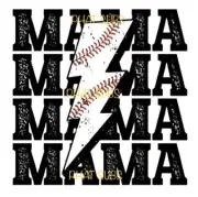 Sublimation Print Mama Baseball Bolt Ready To Press Heat Transfer
