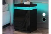 ALFORDSON Bedside Table Perla 3 Drawers LED Nightstand