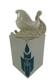 Partylite NEW Porcelain Christmas Santa Clause Sleigh Candle Holder Decor PO430