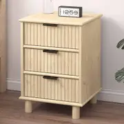 Sorrento 3 Drawer Side Table - Swedish Oak