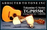 Takamine G Series TGP0550C 6 String Tuner Set / 3X3 / CHROME Metal Button / OEM