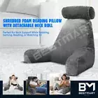 Back Rest Support Reading Pillow Memory Foam Backrest Cushion Velvet Cover Grey