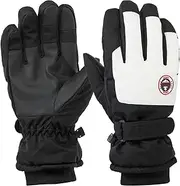 [uxcell] Winter Ski Snow Gloves, 1 Pair Waterproof Winter Warming Gloves Touchscreen Skiing Work Gloves for Men, Black