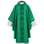 Treviso Collection Green Chasuble With Cowl Vestment for Church or Chapel 51 In