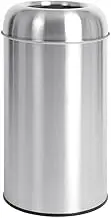 Bolero Stainless Steel Open Lid Bullet Bin 40 Liter Capacity, Silver