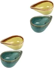 FRCOLOR 2sets Ceramic Aroma Oil Holders Essential Oil Dishes for Home Salon Spa Smooth Finish Easy to Clean for Blending Storage 2pcs*2