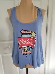 Wildfox x Coca Cola Think of Coke Racerback Tank in Pale Iris (Periwinkle) Sz S
