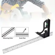 Adjustable Combination Protractor Right Angle Ruler Square Measuring Tool 12inch