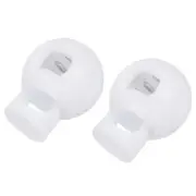 Plastic Cord Locks (0.22" x 0.16")6pcs, Single Hole Spring Slider Toggles White