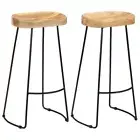 Bar Stools 2 Pcs Solid Wood