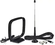Telescopic FM Antenna and AM Loop Antenna For FM Bluetooth Home Stereo Receiver