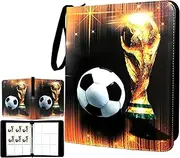 QANYYO Trading Card Binder 900 Pockets, Soccer Card Binder Holder with 50 Removable Sleeves Fits 900 Sport Cards, Soccer Card Collector Album with Zipper Storage Display Case