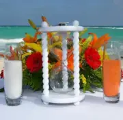 The Wedding Day in White Unity Sand Ceremony Hourglass by Heirloom Hourglass