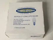 NOVELTY LIGHTS Replacement C7 Long Life Red & Clear Lightbulbs. Nickel Base. NEW