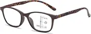 Progressive Multifocal Reading Glasses for Women, Trendy Pattern Print Frames Glasses, Blue Light Blocking Readers