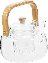 HAWILLOSCH Glass Teapot with Infuser Borosilicate Kettle and Heat Resistant Ergonomic Handle for Loose Leaf and Blooming Tea for Home Use and