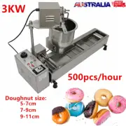 500Pcs/Hr Automatic Doughnut Machine Commercial Donut Maker 3 Size Available AU