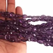 13 inch strand of natural Amethyst Oval Faceted 10x8mm beads.